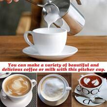 Bình Inox Bọt Sữa Bình Cầm Tay Tạo Bọt Sữa Chảo Espresso Cappuccino Cà Phê Bọt Chảo Có Tay Cầm 400/800Ml - Bạc - Xem 5