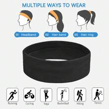 6pcs Women's Multi-Color Solid Color Sports Sweat-Absorption Headband, Running Fitness Hair Band For Protecting Forehead Casual Yoga Headband Pack Set For Women Men In Black White Grey