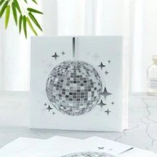 Disco Ball Disposable Party Supplies, One-Time Use Plates Cups Napkins, Silver Disco Paper Plates, Disposable Disco Paper Plates & Cups Suitable For Wedding, Party, Birthday Decoration