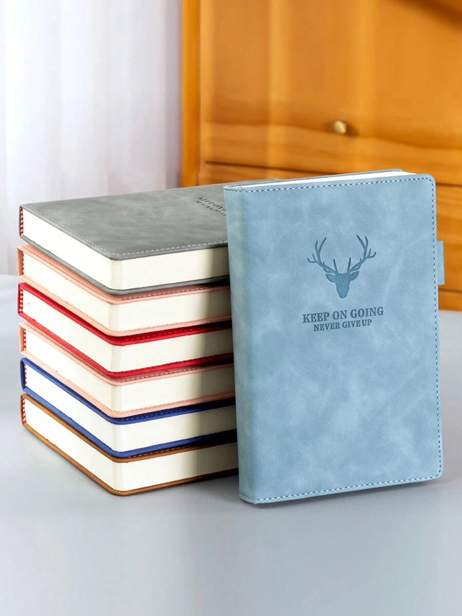 Cuaderno de notas tamaño A5 con cabeza de ciervo y páginas internas gruesas, diario de negocios, diario de estudiante - Multicolor - Ver 1