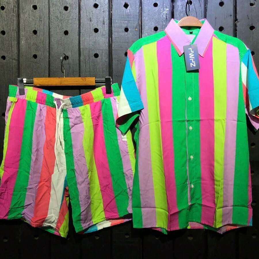 Men Shirt Co-Ords - Multicolor - View 1