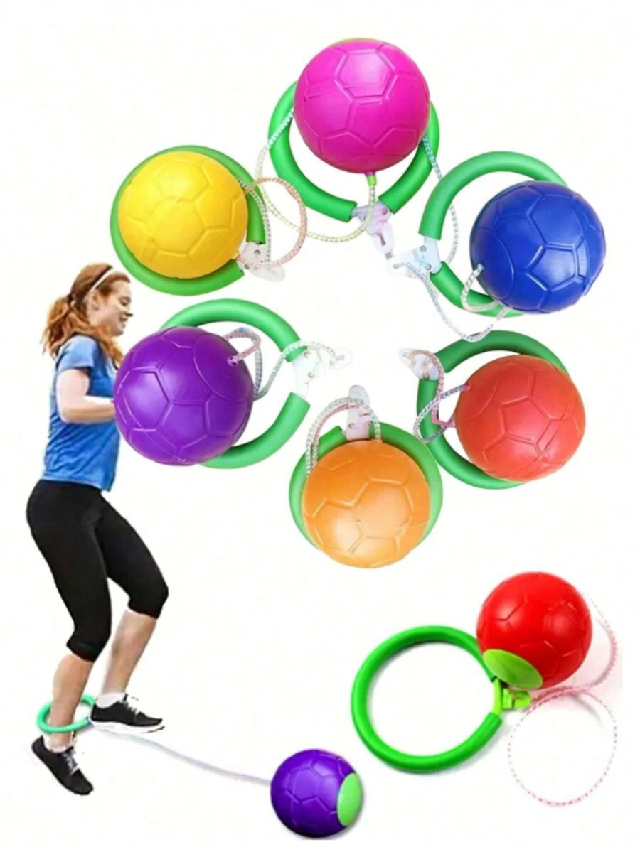 Cuerda de saltar con bola, juguete de bola de diversión al aire libre, entrenamiento de coordinación y equilibrio para juguetes de cuerda de saltar, regalos de Halloween, Navidad (color aleatorio), juguetes de piscina adecuados para juegos de piscina, fiesta de piscina, juegos de fiesta para adultos adecuados para Halloween/Navidad/Acción de Gracias