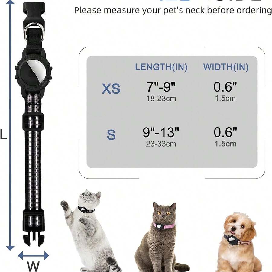 AirTag Cat Collar, Integrated Kitten Collar With Apple AirTag Holder