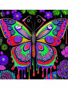 1套蝴蝶圖案DIY 5D鑽石繪畫套件，鑽石藝術套件，鑽石十字繡馬賽克，全圓寶石牆藝術裝飾，刺繡套件家居房間裝飾，手工家庭禮物，客廳廚房臥室裝飾畫，不含框架（11.8英寸*11.8英寸） - 彩色 - 查看 10