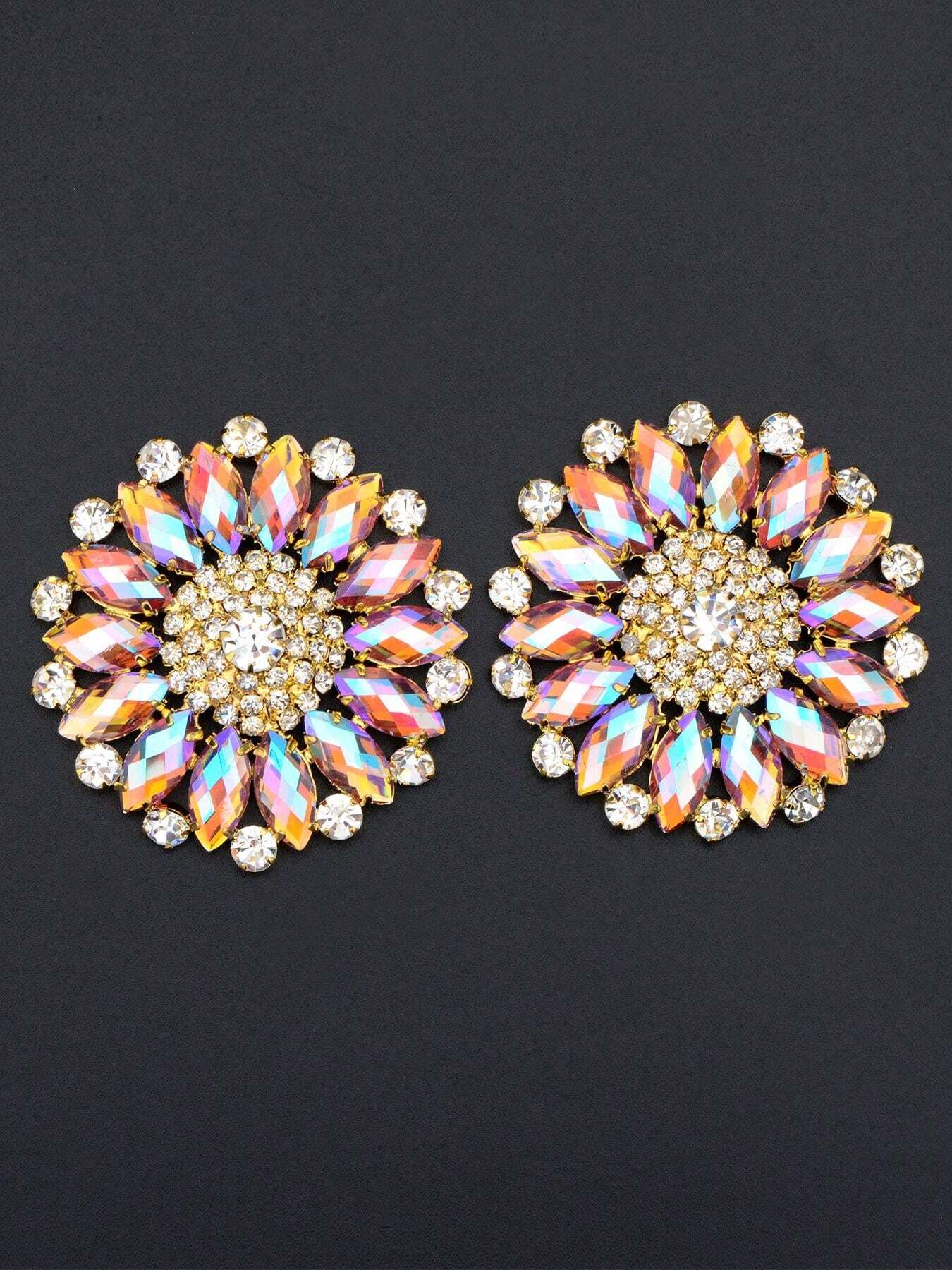 Set - Collana con cammeo e strass più orecchini - Vari colori - Gio