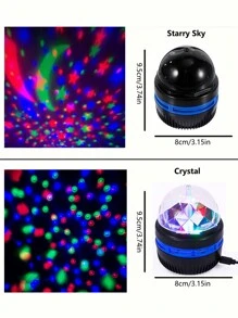Guanova 1pc USB Plug-In Starry Sky Projector, Crystal Projector, Auto Rotation, USB Powered, Night Light, Projection Lamp, Suitable For: Bedroom, Game Room, Home Theater, Ceiling, Room Decor, Camping, Wedding Decor, Bedroom Decor - Projector Lamp - View 10