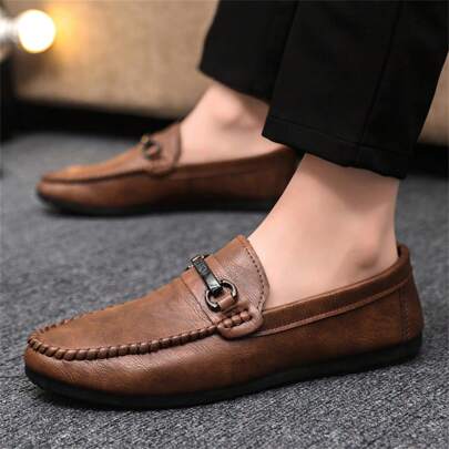 2024 Spring/Summer New Men's British Style Versatile Loafers, Business Casual Leather Driving Shoes, Slip On Penny Loafers (Note: The Size Of Penny Loafers Tends To Run Small, It Is Recommended That People With Wider Feet Choose A Size Up)