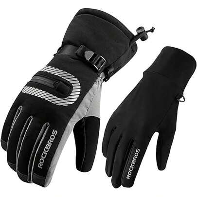  ROCKBROS Ski Gloves 2 In 1 Gloves Spring Autumn Full Finger Windproof Warm Gloves For Outdoor Sports Running Motorcycle Bicycle Women Men