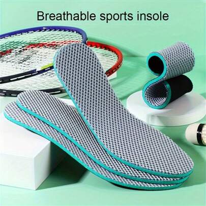 1pair Thick Soft Comfortable Breathable Sweat-Absorbing Cut-To-Fit Athletic Insoles Handmade Shock-Absorbing Shoe Inserts