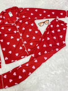 Women Pajama Sets - Red - View 7