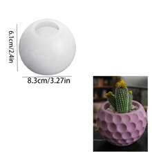 花盆硅胶树脂模具、DIY 水晶树脂、圆点储物盒模具、水泥花瓶、石膏首饰、笔筒、烛台蜡铸模具 - 白色 - 查看 12