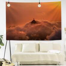 1入山脈與雲彩印花掛毯，休閒風格印花，適用於男女臥室、客廳裝飾，可作為朋友、畢業、家庭禮物 - 彩色 - 查看 7