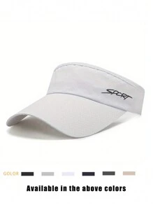 1 Stück Unisex Sommer Sonnenhut mit gesticktem Buchstaben SPORT, schnelltrocknend, verstellbar, atmungsaktiv, Outdoor-Kappe für Laufen, Reisen, Wandern und Radfahren