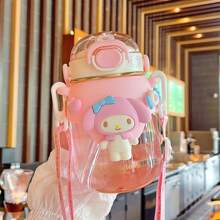 Sanrio Christmas Decoration 1Pc 820ml Large Capacity Water Bottle Portable Straw Water Cup Outdoor Sports Fitness Gift (Some Parts May Be Random),Cinnamoroll,Kuromi,Hello Kitty