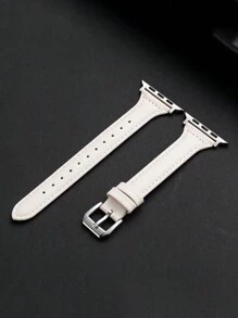 1 dây đeo đồng hồ thể thao bằng da thật, tương thích với Apple Watch 45mm, 49mm, 38mm, 40mm, 41mm, 42mm, 44mm, 46mm, dây đeo màu trơn, tương thích với Apple Watch Ultra, SE, Series 11, 10, 9, 8, 7, 6, 5, 4, 3, 2, 1, phụ kiện - trắng - Xem 3