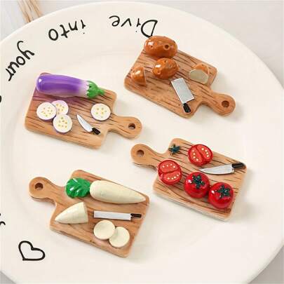 1 件/4 件树脂配件、DIY 冰箱贴纸、钥匙扣手机壳贴纸、厨房用具、感恩节圣诞节、家居装饰（不含磁铁，带圆点胶）