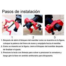 Candado De Alta Seguridad Ajustable Para Motos Y Bicicletas; Candado De Disco De La Motocicleta De La Motocicleta Seguro; Candado Para Moto Manubrio Acero Seguridad Anti Robo; Candado Para Motocicleta Bloqueador De Freno Y Acelerador - Azul - Ver 8