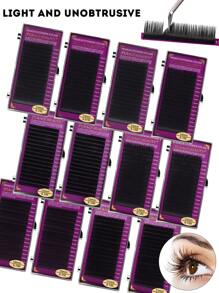 16D 卷曲黑色貂毛睫毛，自然柔软弧形款式，0.07/0.1mm 合成貂毛，8-15mm 手工单根睫毛延长，适合女性美容使用