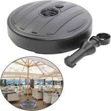 1 件装水沙庭院伞底座 15.0 英寸圆形塑料户外市场伞架适用于花园草坪 35-38 毫米杆