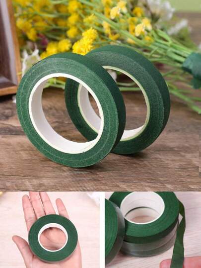 1 rollo/2 rollos/5 rollos Cinta floral verde material de envoltura para ramos de boda DIY, material de embalaje para ramos de la floristería, Día de San Valentín, Día de la Madre, Día del Padre