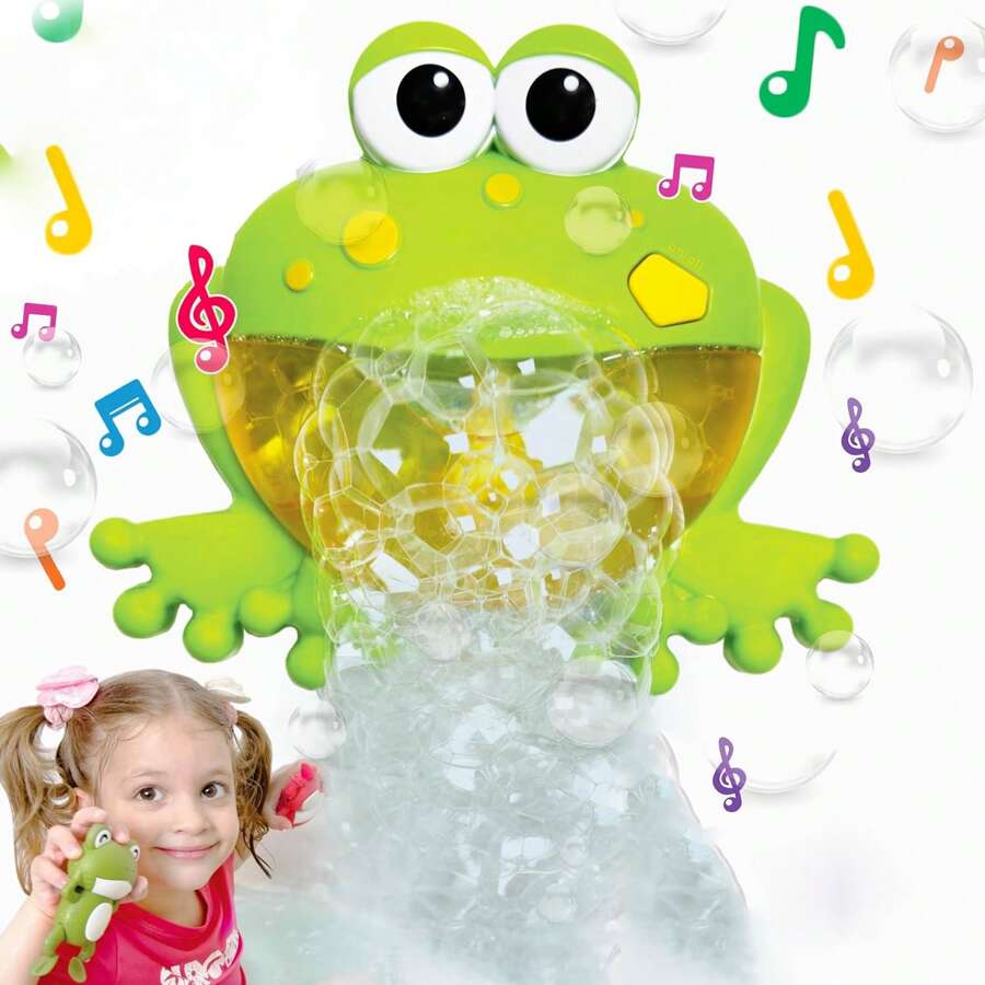 青蛙/螃蟹泡泡沐浴機，帶音樂自動泡泡機玩具，為寶寶帶來有趣的沐浴體驗，送禮給幼兒的泡泡玩具