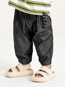 mini bala Young Boys Children's Lightweight Soft Cute Loose  Jeans For Summer - Grey - View 3