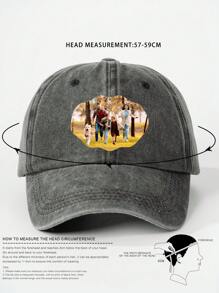 Customizable Photo Printed Baseball Cap, Unisex Washed Dad Hat For Outdoor Activities