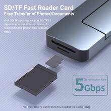 Hub USB C 8 trong 1 có vỏ ổ cứng SSD M.2 NVMe/SATA 10Gbps, 4K 2.0, RJ45 1000M, USB 3.0, PD100W,TYPE C3.0(10G) Vỏ ổ cứng SSD USB C bằng hợp kim nhôm cho M.2 NVMe và SATA SSD - Xám - Xem 7