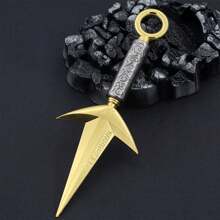 1pc Random Gold-Plated Kunai Shaped Pendant Of Fourth Raikage Peripheral - Multicolor - View 3