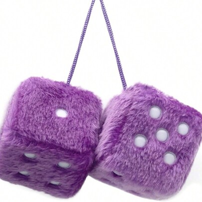 Paire de dés Fuzzy pour couple avec des points , accessoires de rétroviseur de voiture pour suspendre, pour la décoration de voiture