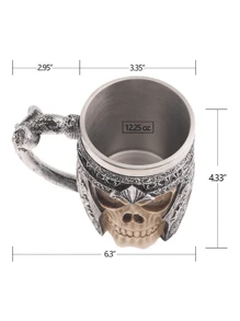 Taza y Jarra para cerveza con diseño de casco de guerrero vikingo medieval, taza para cerveza con calavera gótica, 325 ml
