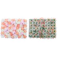 LIVINGANDHOME Living And Home Artificial Rose Flower Backdrop Wall Panel - Multicolor - View 9