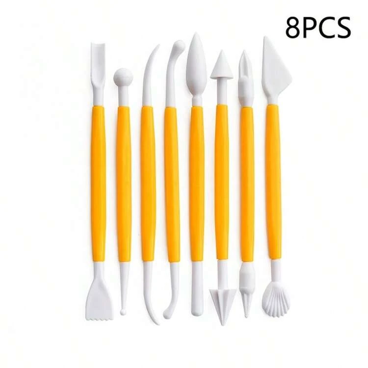 39 piezas de herramientas de arcilla, herramientas de cerámica con punta de lápiz perforador para escultura de muñeca con arcilla suave para modelaje y producción de cerámica - Amarillo - Añade 9
