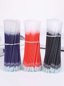 100 支 0.5 毫米全金属尖圆珠笔替换芯，随机颜色笔套/笔尖替换墨盒适用于一般用途返校