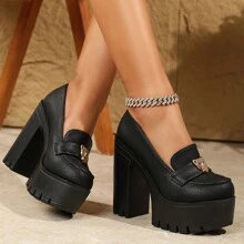 时尚百搭女式高跟鞋 - 黑色 - 查看 1