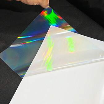 50 piezas de pegatinas arcoíris holográficas, de 2.9*4.1 pulgadas, película holográfica brillante y transparente, pegatinas de vinilo autoadhesivas, de vuelta a la escuela, útiles escolares