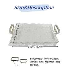 1入組香水托盤，浴室收納盤，可多功能存放化妝刷，面膜，化妝品，口紅，香水，亦可做廚房盤放小食、水果、杯子等，帶雙手柄及貼紙 - 彩色 - 查看 7