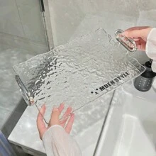 1入組香水托盤，浴室收納盤，可多功能存放化妝刷，面膜，化妝品，口紅，香水，亦可做廚房盤放小食、水果、杯子等，帶雙手柄及貼紙 - 彩色 - 查看 6