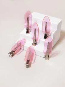 6pcs No-Trace Bangs Clip, Portable Anti-Slip Hairpin, Suitable For Hair Salon And Home Use, Girls Accessories