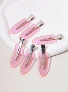 6pcs No-Trace Bangs Clip, Portable Anti-Slip Hairpin, Suitable For Hair Salon And Home Use, Girls Accessories