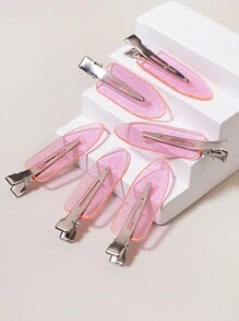 6pcs No-Trace Bangs Clip, Portable Anti-Slip Hairpin, Suitable For Hair Salon And Home Use, Girls Accessories