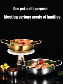 1入(7.67in)韓國即食麵罐，不銹鋼湯鍋，家用瓦斯電磁爐煮食鍋，小吃鍋，拉麵鍋，火鍋，適用於家庭、酒店、餐廳、野餐等 - 彩色 - 查看 1