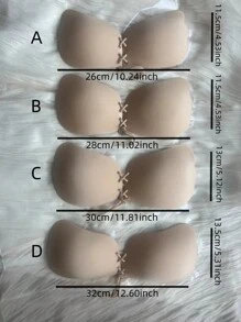 1 Invisible Gathering Top Torala Goddess Cup Drawstring Strapless Breast Sticky Bra Women's Underwear Accessories Apricot - Apricot - View 6