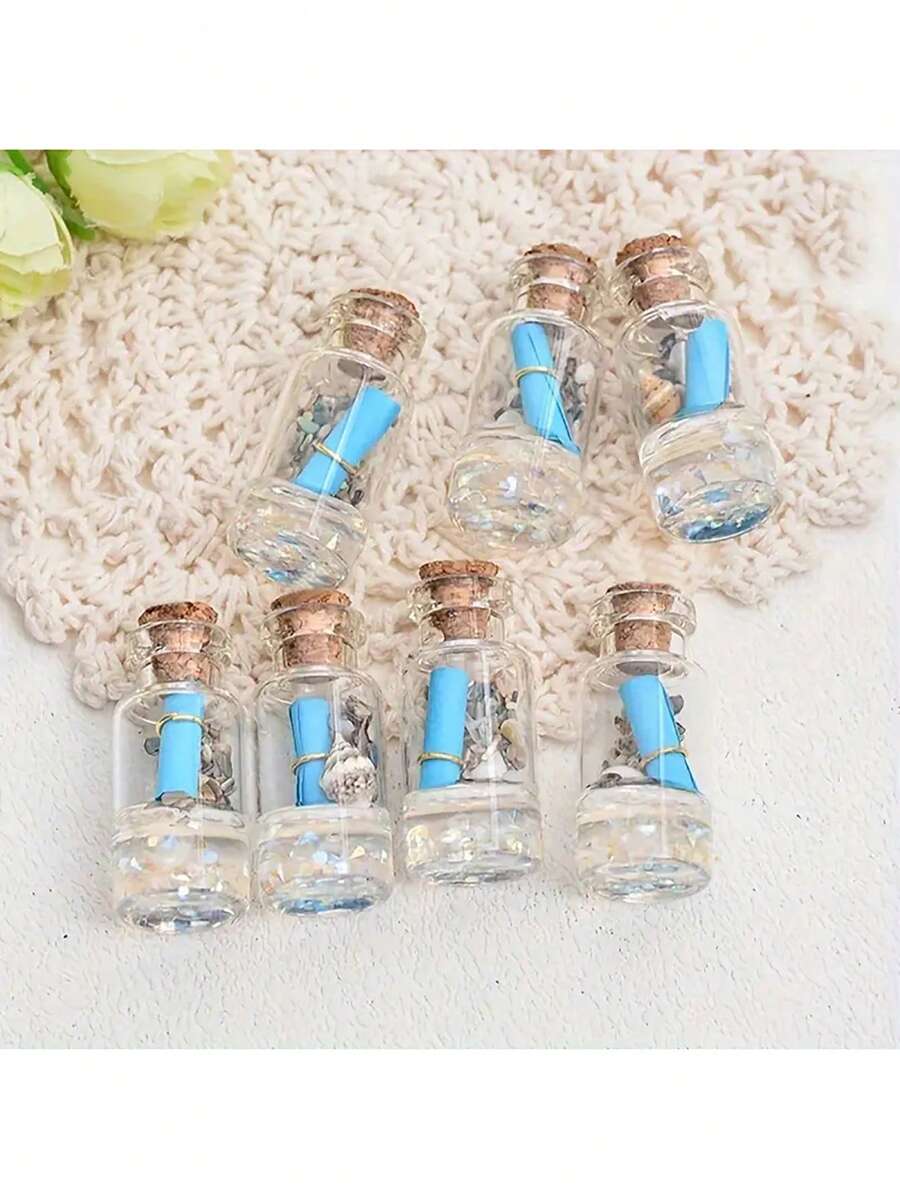 10pcs Mini Clear Glass Bottles With Corks For Perfume, Aromatherapy, Essential Oils, And DIY Craft Projects, Also Great For Wedding Gift, 10ml