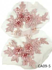 2pcs Colorful Organza 3D Floral Embroidered Applique Patches For DIY Clothing Shoes Hat Decoration Sewing Craft