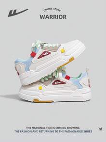 WARRIOR 1 Pair White Sporty Flat Low-Cut Sneakers Women Casual Breathable Summer Walking Shoes - Baby Blue - View 3