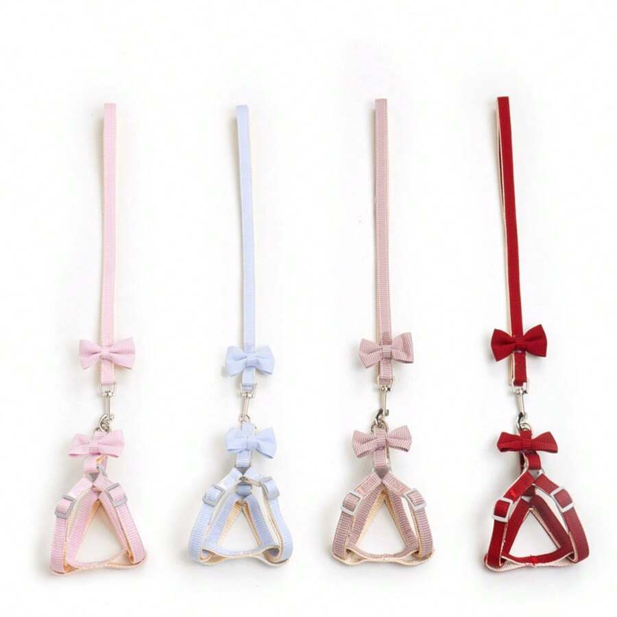 Arnés de perro con correa estilo chaleco para mascotas como Teddy, cachorros Pomeranianos, paseo con correa