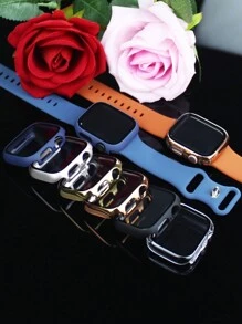 6 PIEZAS Compatible con la carcasa y la pantalla del Set de 6 colores de combinación para hombres y mujeres Anticaída, Scratch-Resistant, PC resistente al agua y al polvo Protector de pantalla de vidrio templado integrado Protector del reloj Compatibles con Applewatch 40/44/42 (S10) MMMM Funda protectora deportiva de moda compatible con el AppleWatch Series 10/Ultra/9/8/7/6/SE/5/4 Estuche de repuesto conveniente para todo el daño de la protección del Watch
