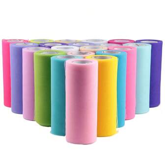 1 件 Tutu 薄纱卷薄纱面料 15 厘米 x 25 码欧根纱适用于工艺品生日婚礼装饰服装裙子派对礼物蝴蝶结垂坠、圣诞节