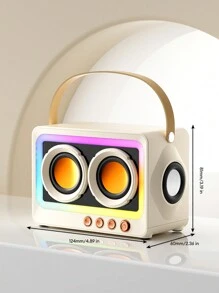 MA-C40便攜式戶外低音炮無線揚聲器，具有3D聲音、彩色燈光效果、TF卡插槽、可連接，創意設計 - 白色 - 查看 7
